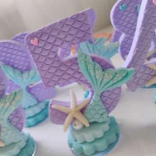 Vela Sereia de Biscuit/Topo Sereia/ Vela Sereia em Oferta na Shopee