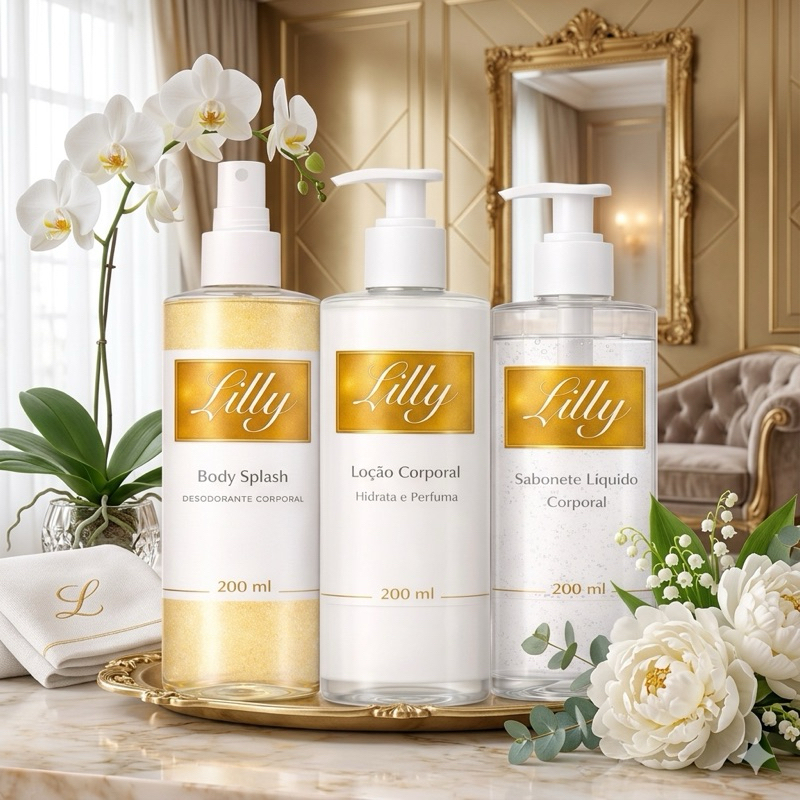 1 Kit Body Splash Bubbaloo  Lily com gliter+ 1 Hidratante+ 1 Sabonete Bubbaloo Lily 200Ml cada em Oferta na Shopee