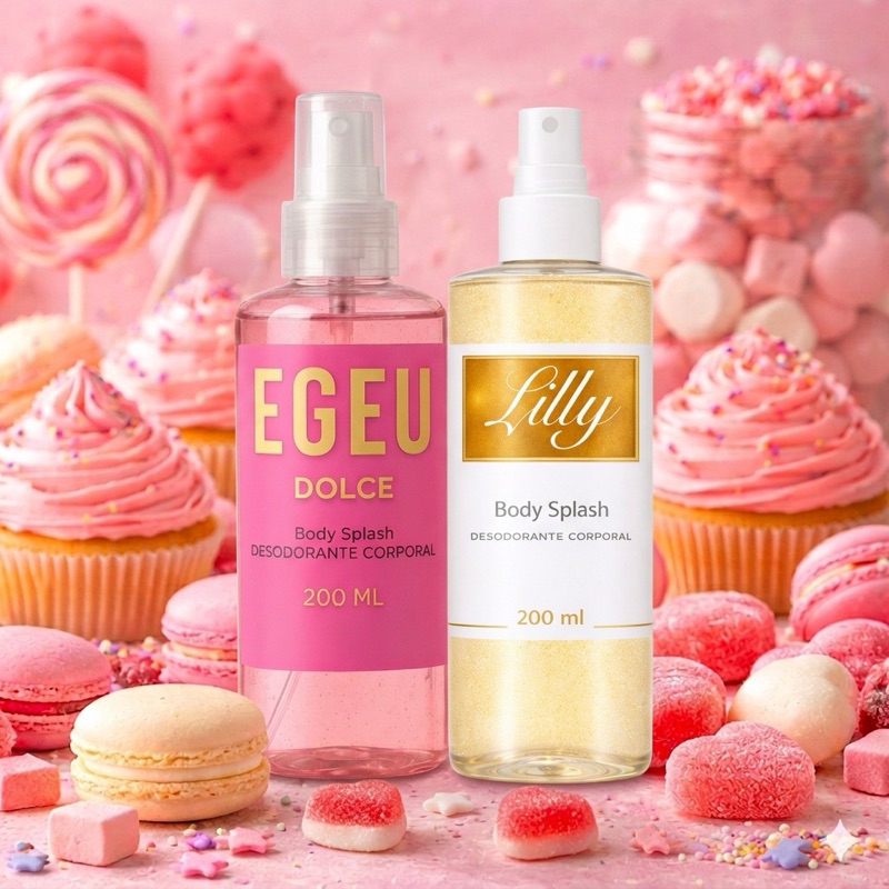 Kit Body Splash Lilli Mulher Cheirosa + Body Splash Dolce 200ml Cada