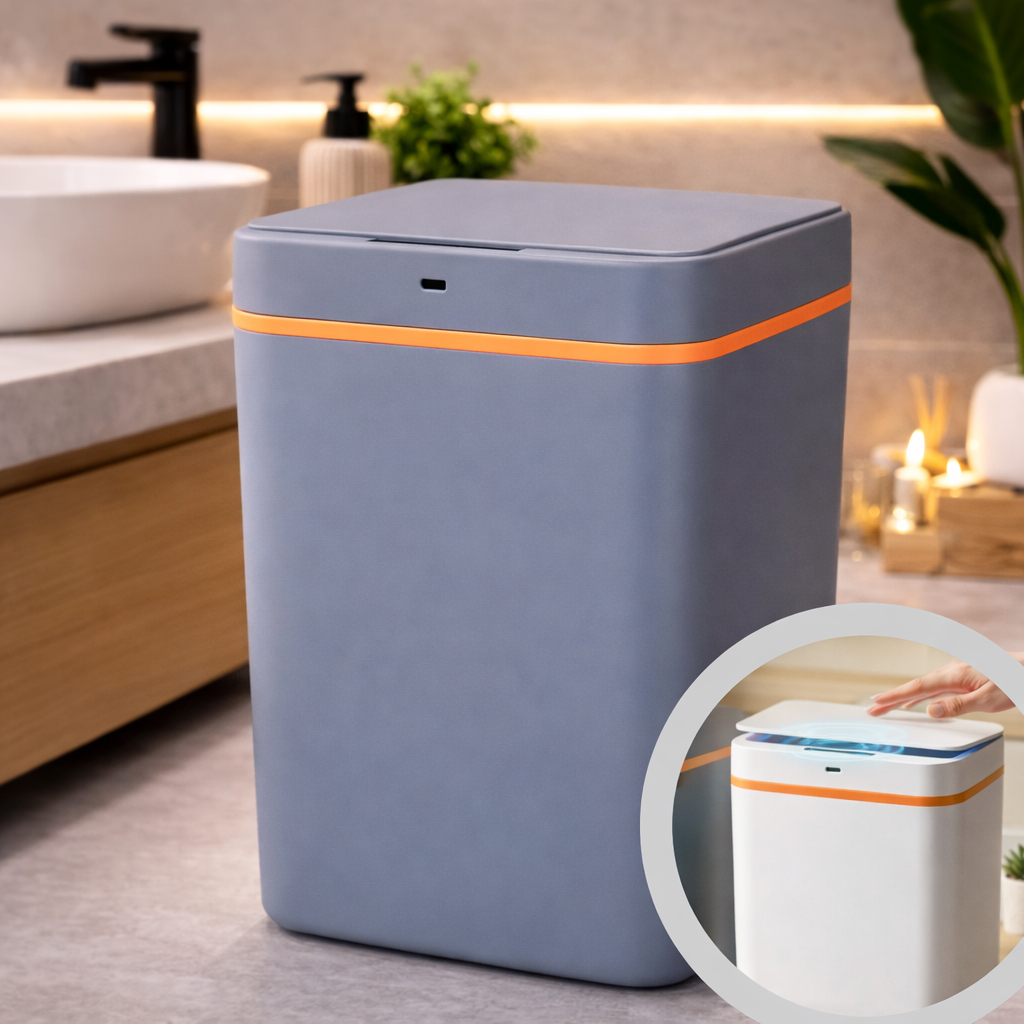 Lixeira Sensor Inteligente Automática USB Recarregável Banheiro Cozinha Escritório 12 litros Sortida