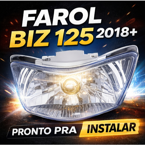 Farol Bloco Óptico c/ Lâmpada Honda Biz 125 2018 a 2024