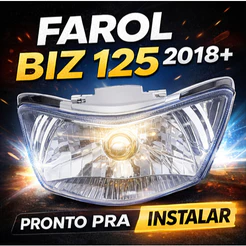 Farol Bloco Óptico c/ Lâmpada Honda Biz 125 2018 a 2024