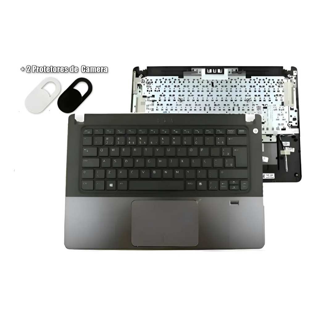 Palmrest Touchpad Teclado Br Vostro 5470 5480 P/ Dell - Novo Cinza-escuro Br