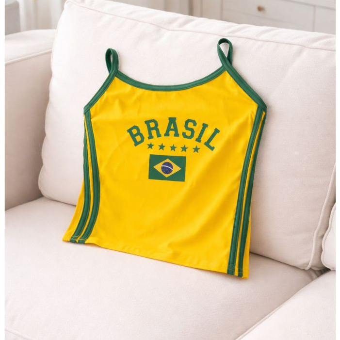 Blusinha Feminina Alcinha Brasil -  Blusa seleção Brasileira Virginia Copa 2026