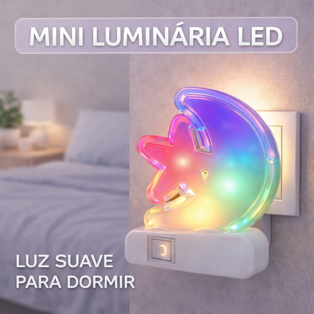 Luz Noturna Mini Luminária 1,2 ou 3 unidades Led Tomada Abajur Quarto Infantil Criança Bebê Bivolt