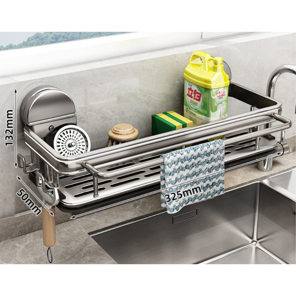 Suporte Organizador de Pia em Aço Carbono Preto Porta Esponja Detergente e Pano Bandeja Coletora Antiferrugem Instalação em Oferta na Shopee