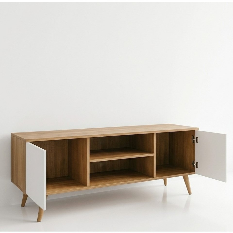 TOP VENDAS Rack Sala De Estar Multiuso Para TV até 50 Polegadas - Pés Retro