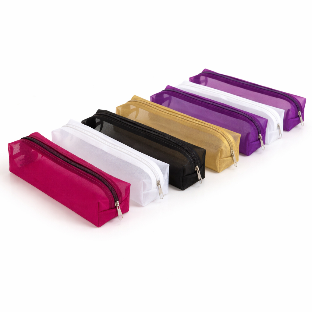 Estojo Necessaire Em Tela Resistente - Diversas Cores estojo escolar em tela vazada transparente em Oferta na Shopee