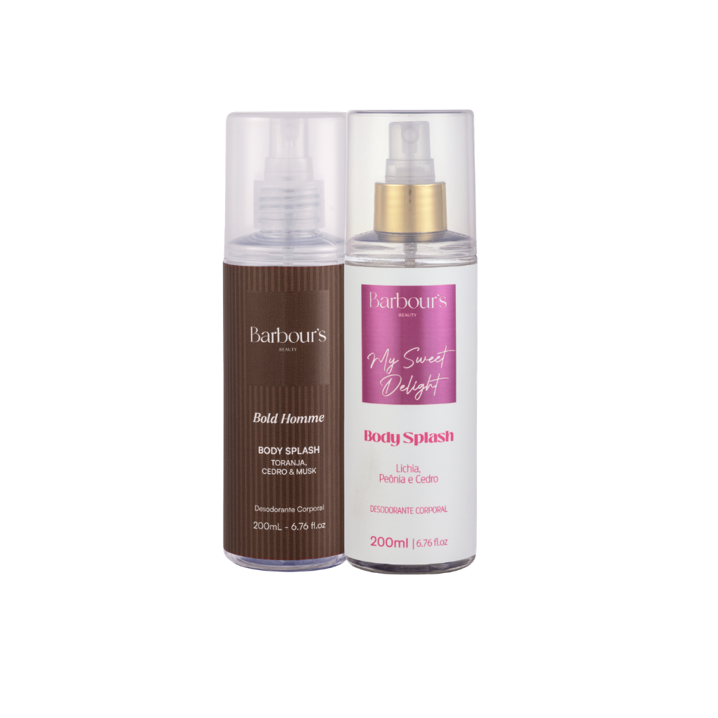 Kit Casal Body Splash Bold Homme e My Sweet Delight  Barbour’s 200ml