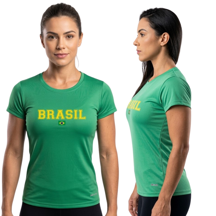 Baby Look Blusa do Brasil Feminina Leve Confortavel