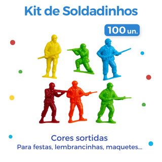 Kit Soldadinhos Brinquedo Miniatura Exército Militar Coloridos Lembrancinha Festa Infantil Maquete