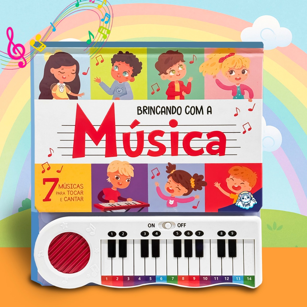 Livro Musical Infantil | Com Piano | Aprenda Música Com Cores E Sons Coordenação Musicoterapia