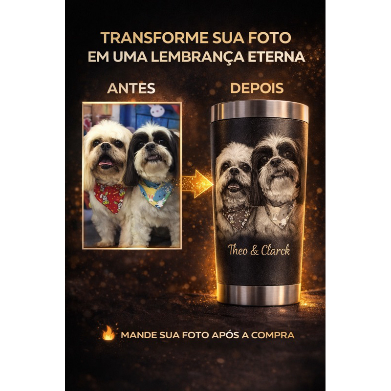 Copo Térmico Personalizado com Nome Seu Time  Tampa com Abridor Presente Coorporativo