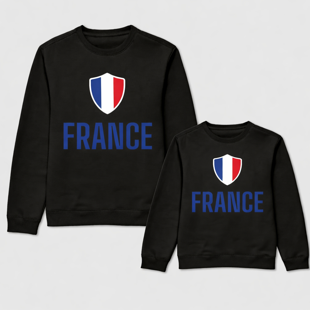 KIT MOLETOM PAI E FILHO FRANÇA FRANCE COPA DO MUNDO 2026 MAE E FILHO MAE E FILHA