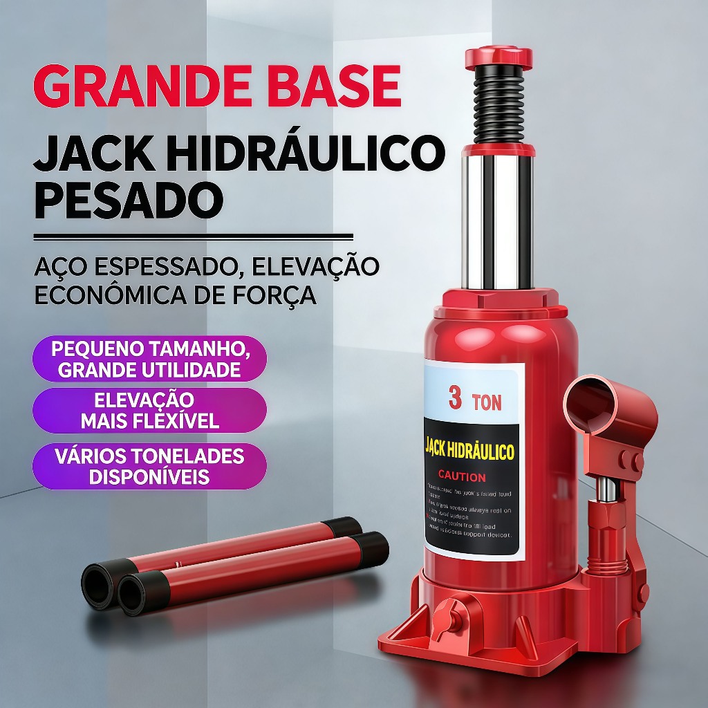 Macaco Hidráulico Garrafa 3 Toneladas Titanium Elevador Automotivo Para Carro Caminhonete Portátil Reforçado Troca Pneu Macaco Hidráulico Garrafa 3 Toneladas Titanium Elevador Automotivo Para Carro Caminhonete Portátil Reforçado Troca Pneu
