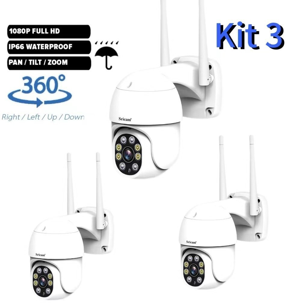 Kit3 Câmera de Segurança IP WiFi WANMEI - Visão Noturna Colorida, Comunicação Bidirecional, IP66 em Oferta na Shopee