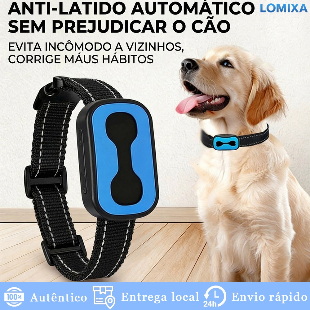 Coleira Inteligente com Vibração e Som para Cães Pequenos, Médios e Grandes – Recarregável e Ajustável