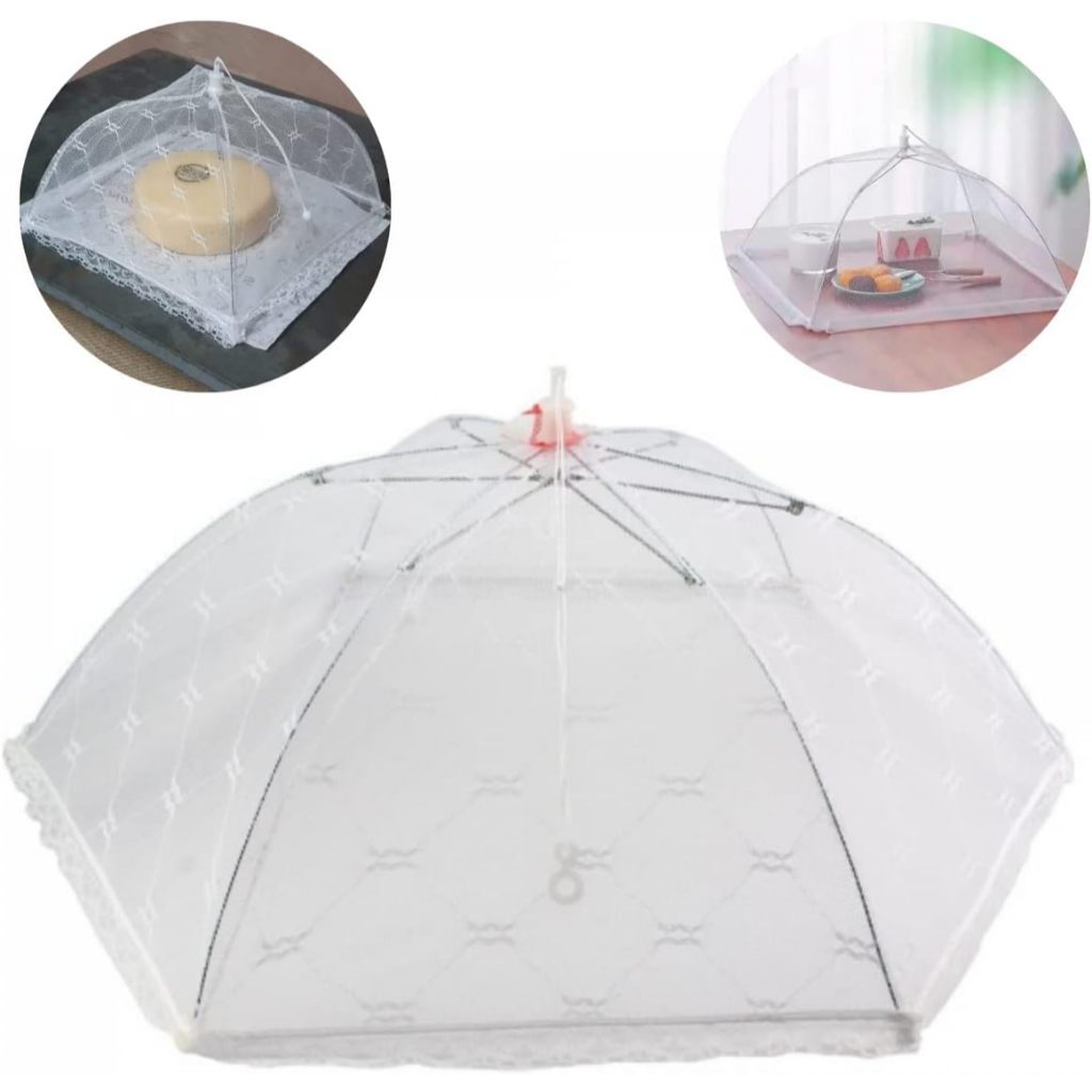 Kit 1 ou 2 Telas Protetoras de Alimentos 53cm Anti-Moscas – Modelo Guarda-Chuva