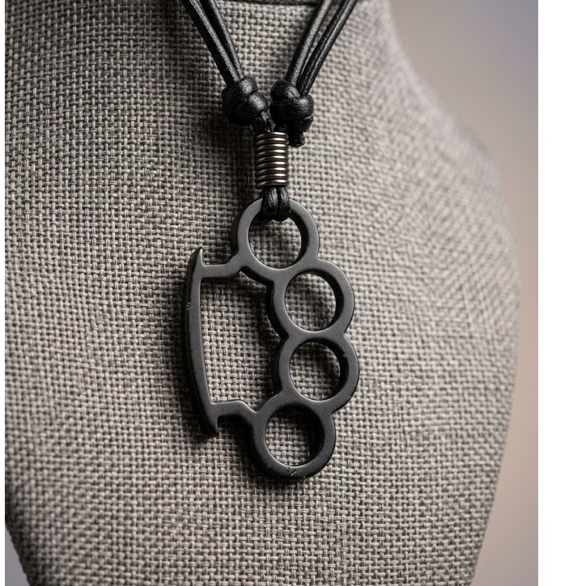 Colar Pingente Soqueira Masculino Cordão Estilo Punk Rock