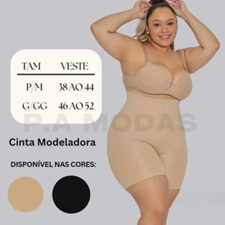 SHORT CINTA MODELADOR 4 Barbatanas Alta Compressão Não Enrola Zero Transparência  Empina Bumbum em Oferta na Shopee