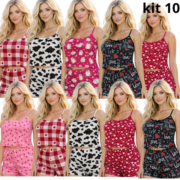 Kit 10 pijama baby dool micro estampado
