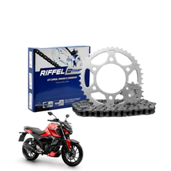Kit Relação Tração Transmissão Ybr 125 Fazer Factor 150 2014 à 2025 Sem Retentor Original Riffel