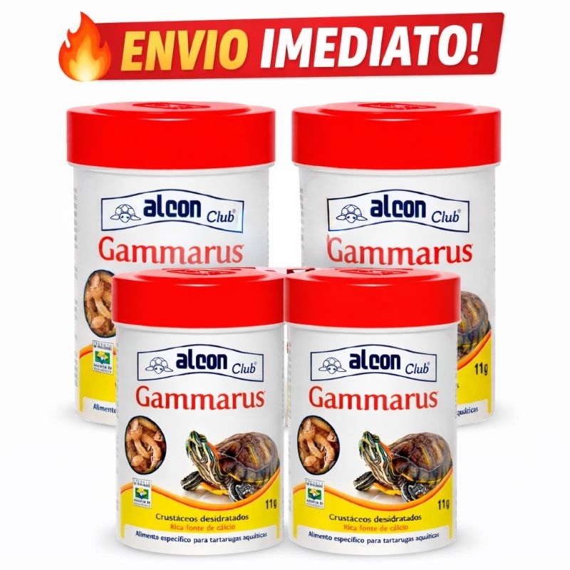 Kit 4x Gammarus Alcon Club 11g Original Para Tartarugas Répteis Alimentação Natural - ENVIO IMEDIATO.