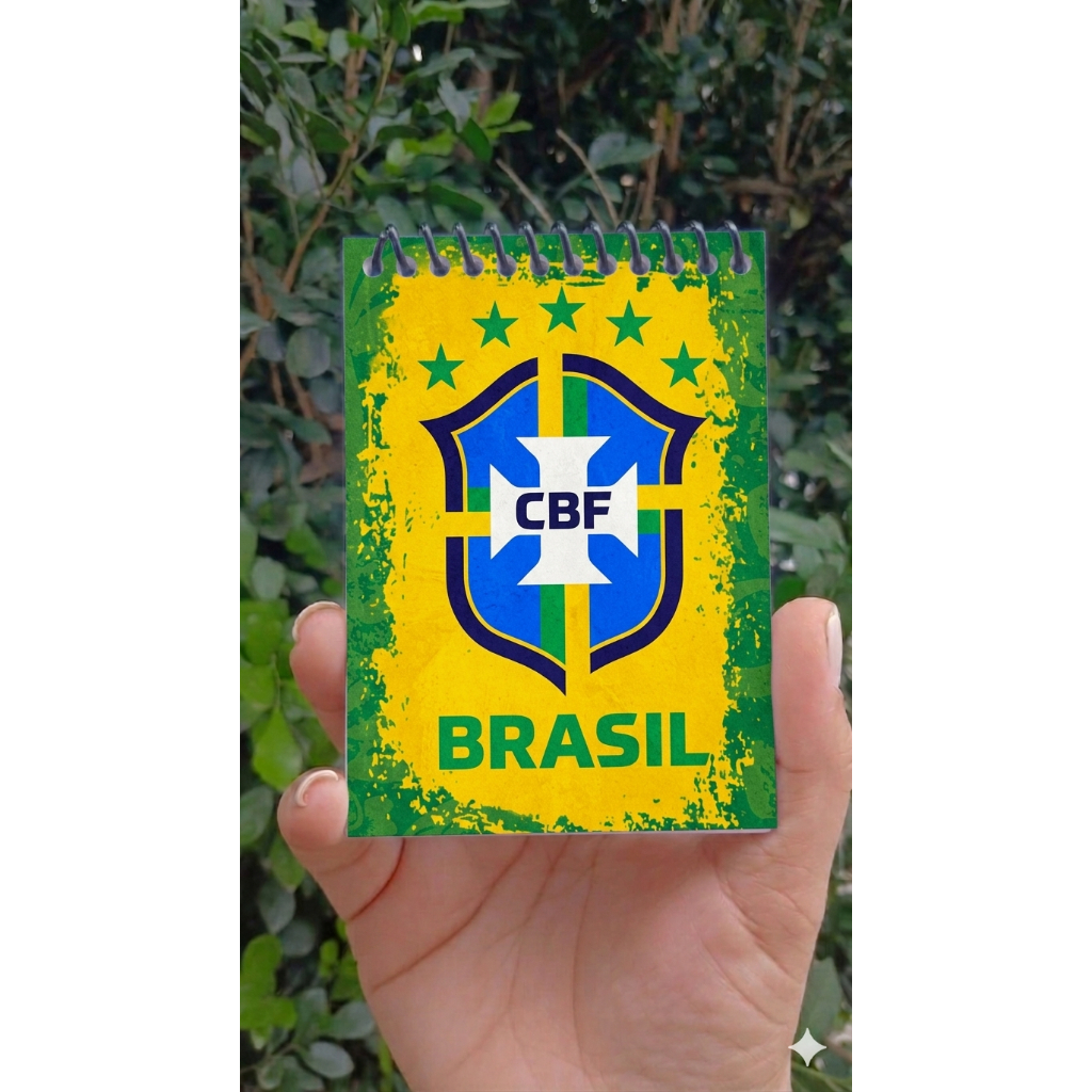 Kit 20 Mini bloquinhos 7x10 Copa do Mundo 2026  Lembrancinha Personalizada Festa Brasil