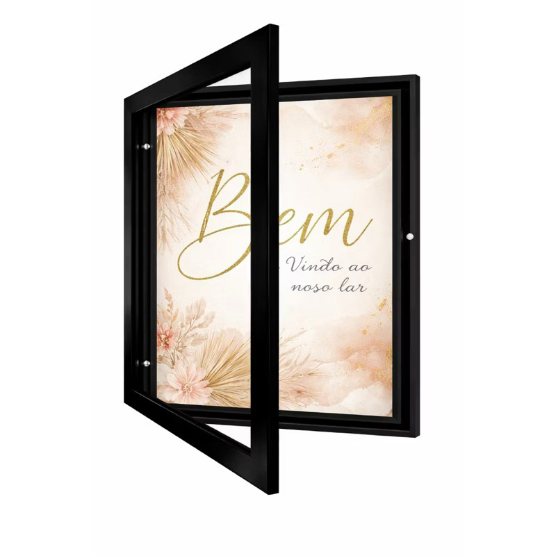 Quadro decorativo cobre caixa de luz com moldura 43x63 Abre e fecha Personalize sua frase quarto/cozinha/decoração