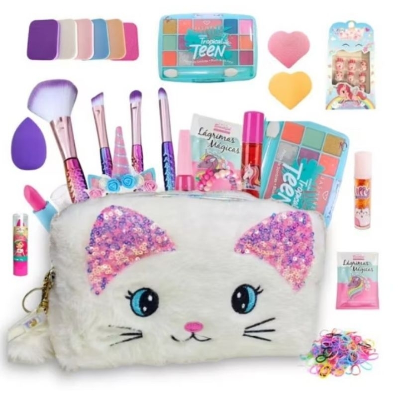 kit maquiagem menina, presente para menina, brinquedo feminino, kit princesa, kit unicórnio, acessórios infantis