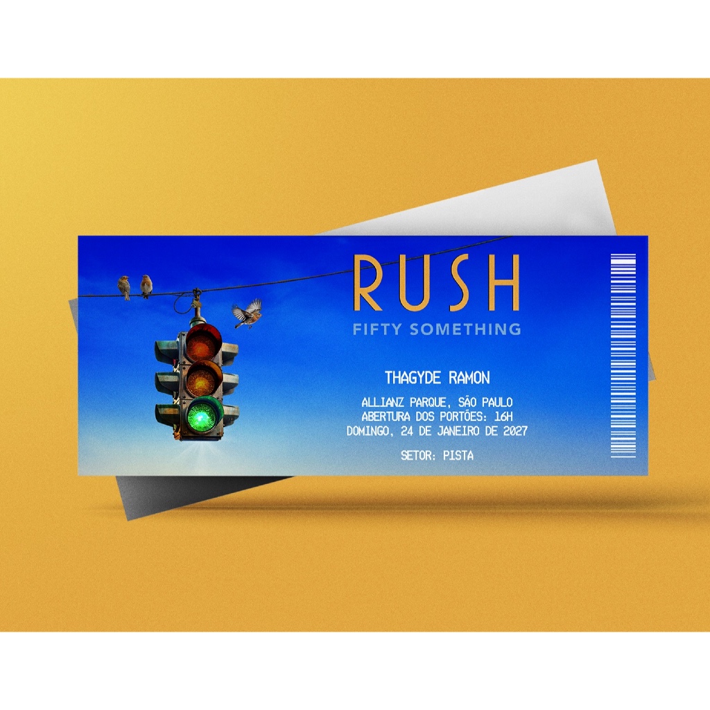 Ingresso Holográfico Personalizado Rush - Fifth Something