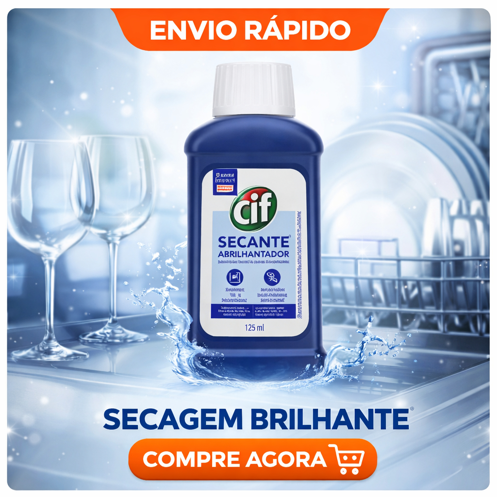 Cif Secante Abrilhantador maquina lavadoura Lava Louças 100ml Brilho Intenso Secagem Rápida Original