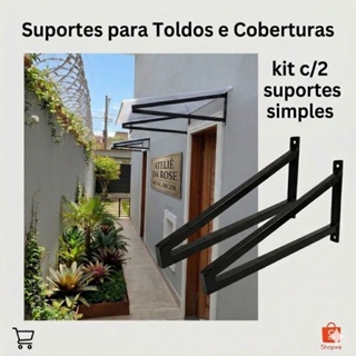 Kit 2 Suportes simples p/ Telhados Declinado para agua de chuva P/ Cobertura Em Geral - Vários tamanhos em Oferta na Shopee