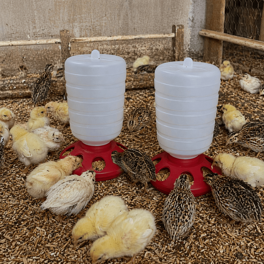 Kit 2 Comedouro Automático Para Aves Frangos Galinhas 1,5Kg Rosca