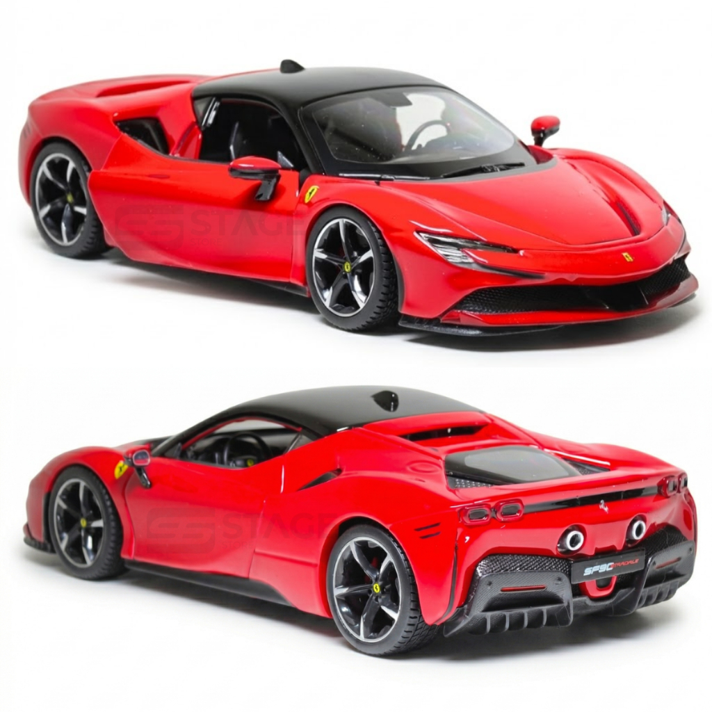 Miniatura De Ferro Ferrari SF90 Stradale 18cm 1/24 Bburago