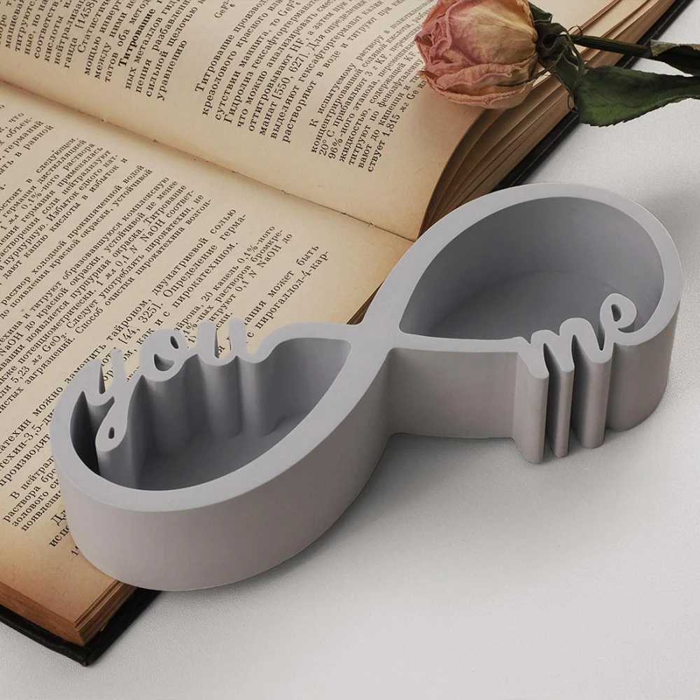 Molde de Silicone DIY Amor Infinito – Castiçal Você e Eu Amor Eterno | Molde para Vela Aromática, Gesso, Cimento e Artes