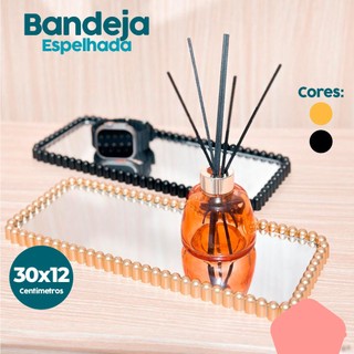 Bandeja Espelhada Bolinhas Banheiro Lavabo Bandeja Decorativa Multiuso