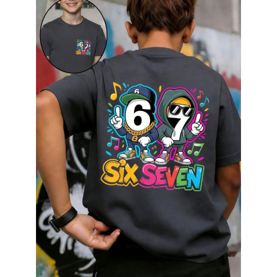 Camiseta 67 Six Seven Estampada Infantil 100% Algodão Lançamento Meme Internet Pré Adolescente Dale