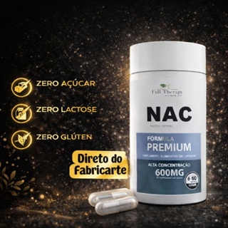 NAC N-Acetil L-Cisteína 600mg - 60 Cápsulas Melhor Custo Benefício Envio Imediato Original em Oferta na Shopee