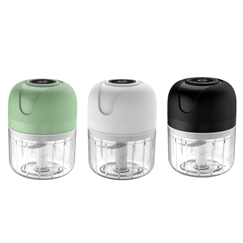 Mini Picador Elétrico 250 ml – Recarregável USB, 3 Lâminas de Inox