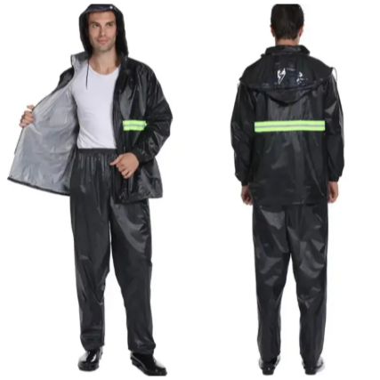 Capa de Chuva Conjunto Completo Para Motoqueiro Com Faixa de sinalizao Calça Jaqueta C/ Capuz em Oferta na Shopee