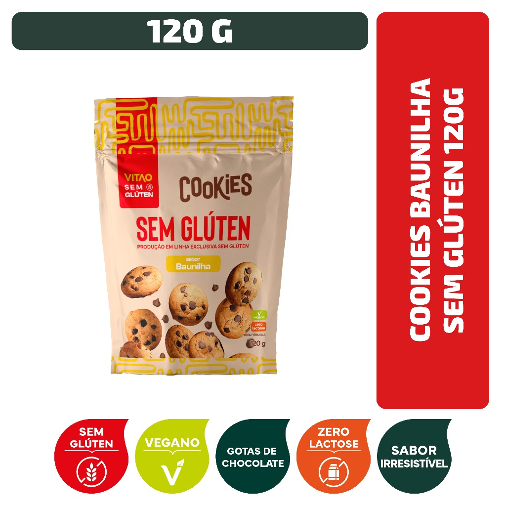 Cookies Baunilha Sem Glúten 120 g