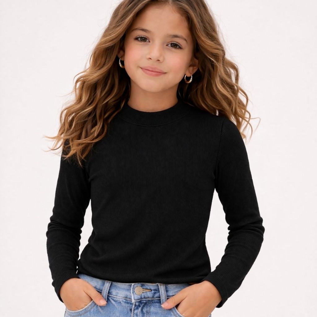 Blusa Infantil Quentinha Manga Longa Inverno Blusinha De Frio Térmica Peluciada Mini Diva Quentinha Tecido Felpudo