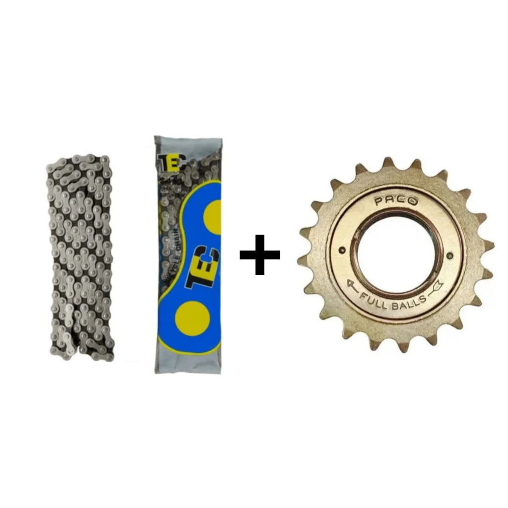 KIT Relação de Bike Aro 16 20 24 26 29 S/ Marcha Catraca 20 Dentes Corrente Para Bike Bicicleta NOVO