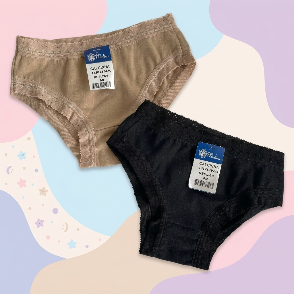 Lote 5/10 Calcinhas Menina Estampas Variadas E Cores Lisas