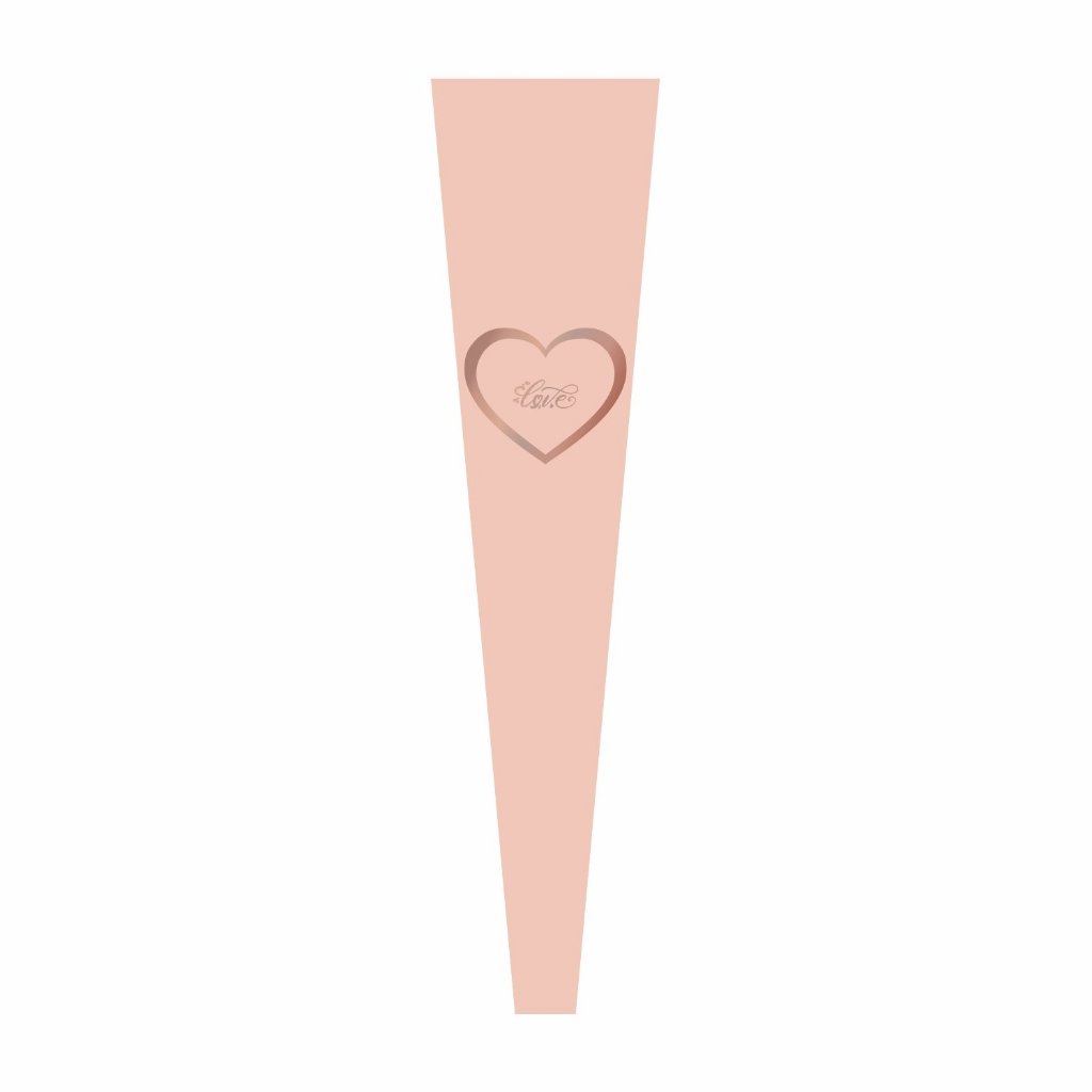 Embalagem para Flor Botão Manga Cone c/ Hot Stamping 30 unidades 12,5cmx4cmx44xcm