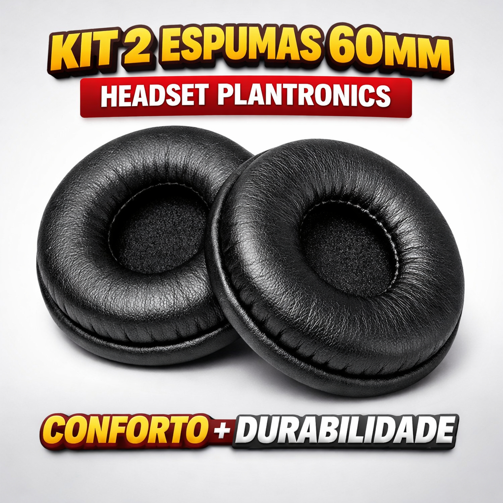 Espuma Headset Plantronics 60mm Kit 2 Almofadas Auricular C210 C310 C3220 Espuma Fone