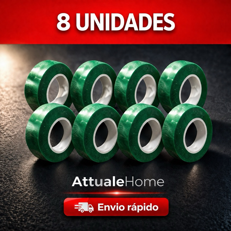 1 a 8 Rolos Fita Dupla Face 2M ou 1M - Dupla Face Para Parede - Fita Adesiva Fixa Extra Forte Transparente