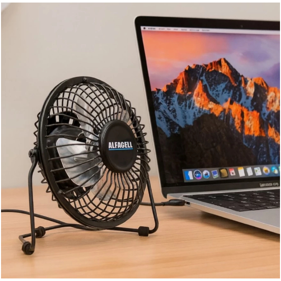Mini Ventilador de Mesa  Escritório Casa Viagem USB Metal Potente e Silencioso PREMIUM