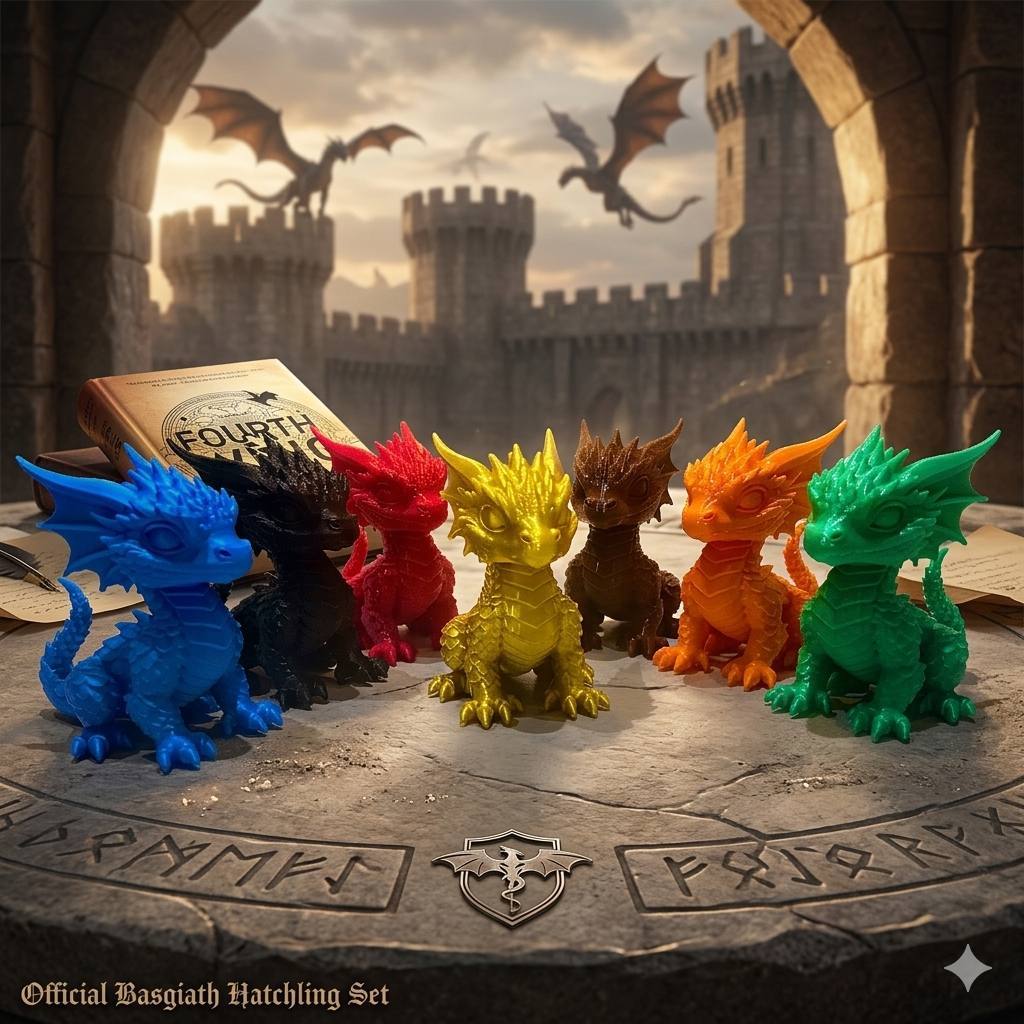 Mini Dragão Impresso em 3D Inspirado Em Quarta Asa Andarna Tairn Sgaeyl Deigh Feirge Glane Aotrom Cath Teine